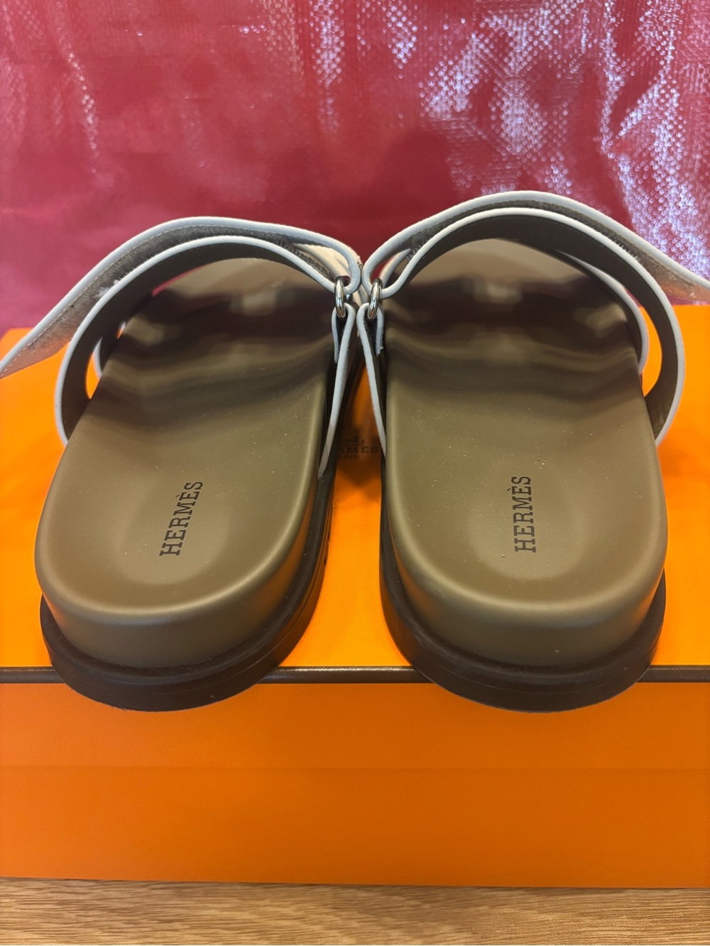 Hermes Chypre beige glaise vert 40 sandals - Picture 5 of 7